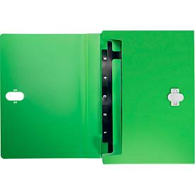 Leitz® Dokumentenmappe Recycle, A4, bis 250 Blatt, 5 Fächer & Ablagefach, blickdicht, 100 % recycelbar, Blauer Engel, Kunststoff, grün