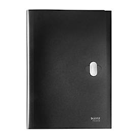 Leitz® Dokumentenmappe Recycle, A4, bis 250 Blatt, 5 Fächer & Ablagefach, blickdicht, 100 % recycelbar, Blauer Engel, Kunststoff, schwarz