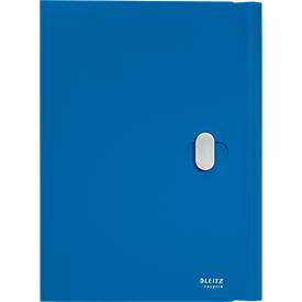 Leitz® Dokumentenmappe Recycle, A4, bis zu 150 Blatt, 3 Einschlagklappen, blickdicht, 100 % recycelbar, Blauer Engel, Kunststoff, blau
