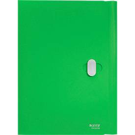 Leitz® Dokumentenmappe Recycle, A4, bis zu 150 Blatt, 3 Einschlagklappen, blickdicht, 100 % recycelbar, Blauer Engel, Kunststoff, grün