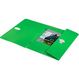 Leitz® Dokumentenmappe Recycle, A4, bis zu 150 Blatt, 3 Einschlagklappen, blickdicht, 100 % recycelbar, Blauer Engel, Kunststoff, grün