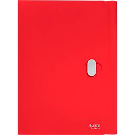 Leitz® Dokumentenmappe Recycle, A4, bis zu 150 Blatt, 3 Einschlagklappen, blickdicht, 100 % recycelbar, Blauer Engel, Kunststoff, rot