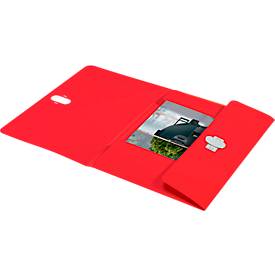 Leitz® Dokumentenmappe Recycle, A4, bis zu 150 Blatt, 3 Einschlagklappen, blickdicht, 100 % recycelbar, Blauer Engel, Kunststoff, rot
