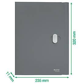 Leitz® Dokumentenmappe Recycle, A4, bis zu 150 Blatt, 3 Einschlagklappen, blickdicht, 100 % recycelbar, Blauer Engel, Kunststoff, rot
