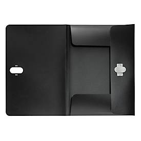 Leitz® Dokumentenmappe Recycle, A4, bis zu 150 Blatt, 3 Einschlagklappen, blickdicht, 100 % recycelbar, Blauer Engel, Kunststoff, schwarz