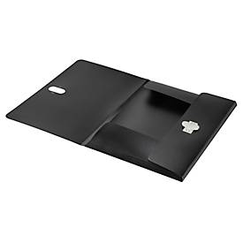 Leitz® Dokumentenmappe Recycle, A4, bis zu 150 Blatt, 3 Einschlagklappen, blickdicht, 100 % recycelbar, Blauer Engel, Kunststoff, schwarz