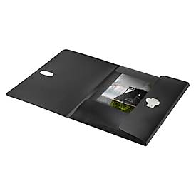 Leitz® Dokumentenmappe Recycle, A4, bis zu 150 Blatt, 3 Einschlagklappen, blickdicht, 100 % recycelbar, Blauer Engel, Kunststoff, schwarz