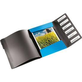 LEITZ® Dokumentenmappe Solid, DIN A4, 3 Schutzkappen, 6 Fächer, PP, hellblau