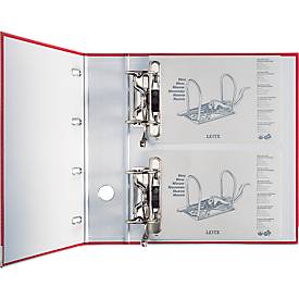LEITZ® Doppelordner 1012, 2 x A5, Rückenbreite 75 mm, Präzisions-Hebelmechanik, Sichttasche für Rückenschild, Griffloch, Polypropylen, blau, 5 Stück