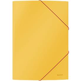 Image of Leitz® Eckspannermappe Cosy, A4-Format, für bis zu 150 Blatt, 3 Klappen & Gummibandverschluss, Karton, gelb