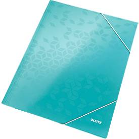 LEITZ® Eckspannmappe WOW, DIN A4, 3 Schutzklappen, eisblau