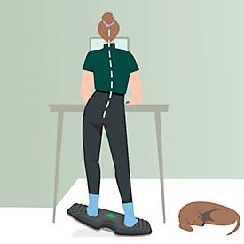 Leitz Ergo Active Balance Board, ergonomisch, für dynamisches Bewegen, um 14° geneigt, entnehmbare Massagekugel, bis 200 kg, dunkelgrau