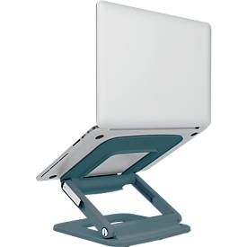 Leitz Ergo Laptopständer 6424-00-89, für 1 Laptop/Macbook 13-15", ergonomisch, zusammenklappbar, höhen- und winkelverstellbar, PCR, dunkelgrau