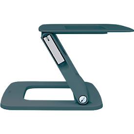 Leitz Ergo Laptopständer 6424-00-89, für 1 Laptop/Macbook 13-15", ergonomisch, zusammenklappbar, höhen- und winkelverstellbar, PCR, dunkelgrau
