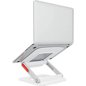 Leitz Ergo Laptopständer 6424-00-89, für 1 Laptop/Macbook 13-15', ergonomisch, zusammenklappbar, höhen- und winkelverstellbar, PCR, weiß