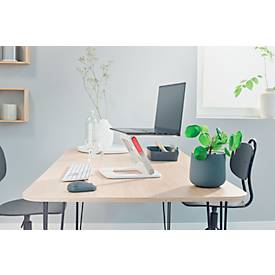 Leitz Ergo Laptopständer 6424-00-89, für 1 Laptop/Macbook 13-15', ergonomisch, zusammenklappbar, höhen- und winkelverstellbar, PCR, weiß