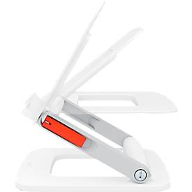 Leitz Ergo Laptopständer 6424-00-89, für 1 Laptop/Macbook 13-15', ergonomisch, zusammenklappbar, höhen- und winkelverstellbar, PCR, weiß