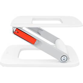 Leitz Ergo Laptopständer 6424-00-89, für 1 Laptop/Macbook 13-15', ergonomisch, zusammenklappbar, höhen- und winkelverstellbar, PCR, weiß