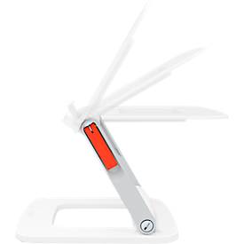 Leitz Ergo Laptopständer 6424-00-89, für 1 Laptop/Macbook 13-15', ergonomisch, zusammenklappbar, höhen- und winkelverstellbar, PCR, weiß