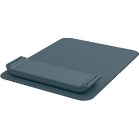 Leitz Ergo Mauspad mit Handgelenkauflage + Ergo Handgelenkauflage für Tastaturen, ergonomisch, höhenverstellbar, rutschfest, dunkelgrau