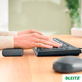 Leitz Ergo Mauspad mit Handgelenkauflage + Ergo Handgelenkauflage für Tastaturen, ergonomisch, höhenverstellbar, rutschfest, dunkelgrau