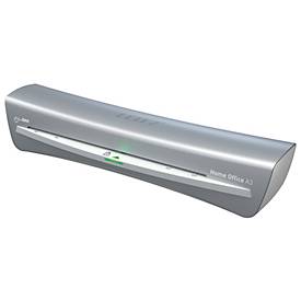 Leitz iLAM Home Office A3 – Laminiergerät, 2 Min, 75–125 µm, Anti‑Stau, Auto‑Off 15 min, DIN A4, silber/weiß