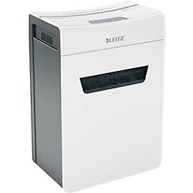 Leitz IQ 10X Protect Premium Aktenvernichter P4, Partikelschnitt 4 x 40 mm, 18 l, 10 Blatt Schnittleistung, Anti-Papierstau-Technologie, weiß