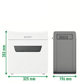 Leitz IQ 3M Protect Premium Aktenvernichter P5, Mikroschnitt 2 x 15 mm, 10 l, 3 Blatt Schnittleistung, Anti-Papierstau-Technologie, weiß