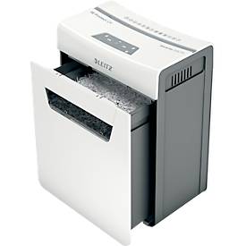 Leitz IQ 4M Protect Premium Aktenvernichter P5, Mikroschnitt 2 x 15 mm, 14 l, 4 Blatt Schnittleistung, Anti-Papierstau-Technologie, weiß