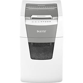 Leitz IQ Autofeed Office 150 Aktenvernichter P4, Vollautomatik, Partikelschnitt 4 x 30 mm, 44 l, 150 Blatt Schnittleistung, weiß