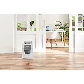 Leitz IQ Autofeed Small Office 100 Aktenvernichter P4, Vollautomatik, Partikelschnitt 4 x 30 mm, 34 l, 100 Blatt Schnittleistung, weiß