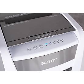 Leitz IQ Autofeed Small Office 50 Aktenvernichter P4, Vollautomatik, Partikelschnitt 4 x 30 mm, 20 l, 50 Blatt Schnittleistung, weiß