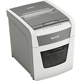 Leitz IQ Autofeed Small Office 50 papiervernietiger P4, volledig automatisch, deeltjes snijden 4 x 30 mm, 20 l, 50 vel snijcapaciteit, wit