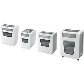 Leitz IQ Home Office Slim Aktenvernichter P4, Partikelschnitt 4 x 28 mm, 23 l, 10 Blatt Schnittleistung, Anti-Papierstau-Technologie, weiß