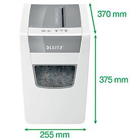 Leitz IQ Home Office Slim Aktenvernichter P4, Partikelschnitt 4 x 28 mm, 23 l, 10 Blatt Schnittleistung, Anti-Papierstau-Technologie, weiß