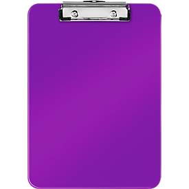 LEITZ® Klemmbrett WOW 3971, DIN A4, Polystyrol, mit Aufhängeöse, violett