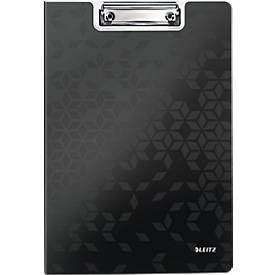 LEITZ® Klemmmappe Active Wow, DIN A4, PP, mit Klemmbügel, schwarz