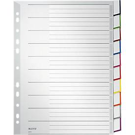 LEITZ Kunstoffregister mit Fenstertaben, DIN A4, 10 Blatt, Nr. 4370