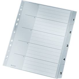 LEITZ® Kunstoffregister, Zahlen 1-5 (5 Blätter), Nr. 1283