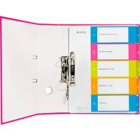 LEITZ® Kunststoffregister Wow, Zahlen 1-5, A4 Überbreite, PC-beschriftbar,einzeln