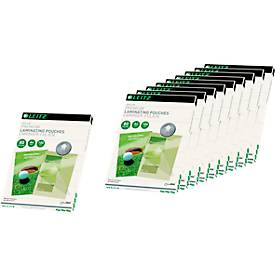LEITZ® Laminierfolien iLAM, Format A4, Stärke 80 µ, L 303 x B 216 mm, EVA, transparent, 9+1 gratis