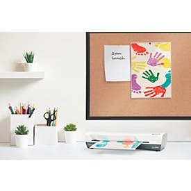 Leitz Laminiergerät iLAM Home A3 EU, bis A3, für Folien mit Stärke 75-125 µm, 300 mm/min, inkl. Folien-Starterkit, weiß-grau