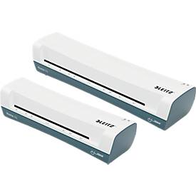 Leitz Laminiergerät iLAM Home A4 EU, bis A4, für Folien mit Stärke 75-125 µm, 300 mm/min, inkl. Folien-Starterkit, weiß-grau