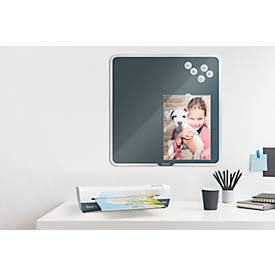 Leitz Laminiergerät iLAM Home A4 EU, bis A4, für Folien mit Stärke 75-125 µm, 300 mm/min, inkl. Folien-Starterkit, weiß-grau