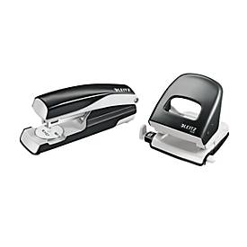 LEITZ® office punch + desktop stapler SET, negro