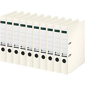 LEITZ® Ordner 1007/1008, DIN A4, Rückenbreite 52 mm, 10 Stück, weiß