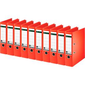LEITZ® Ordner 1007/1008, DIN A4, Rückenbreite 80 mm, 10 Stück, hellrot
