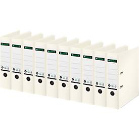 LEITZ® Ordner 1007/1008, DIN A4, Rückenbreite 80 mm, 10 Stück, weiß