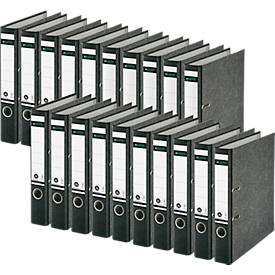 LEITZ® Ordner 1050, DIN A4, Rückenbreite 52 mm, 20 Stück, schwarz