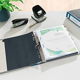 LEITZ® Ordner 1050, DIN A4, Rückenbreite 52 mm, Griffloch, geklebtes Rückenschild, Hartpappe, 20 Stück, blau